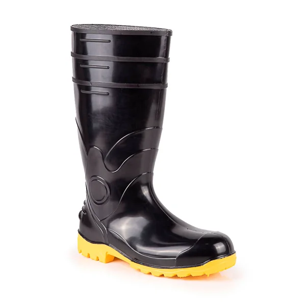 Bota PVC Cano Longo Solado Amarelo